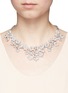 Figure View - Click To Enlarge - KENNETH JAY LANE - Crystal pavé leaf necklace