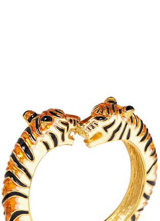 Detail View - Click To Enlarge - KENNETH JAY LANE - Enamel double tiger gold plated cuff