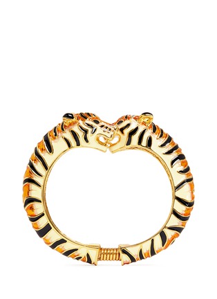 Main View - Click To Enlarge - KENNETH JAY LANE - Enamel double tiger gold plated cuff