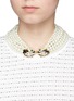 Figure View - Click To Enlarge - KENNETH JAY LANE - Enamelled floral charm tiered glass pearl necklace