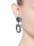 Figure View - Click To Enlarge - KENNETH JAY LANE - Glass crystal pavé oval drop clip earrings