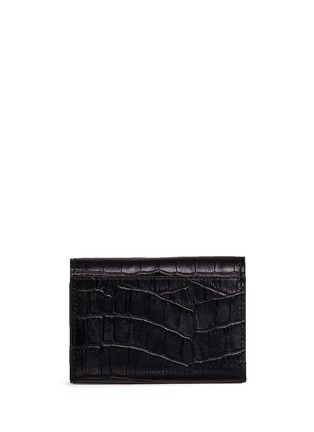 Figure View - Click To Enlarge - ALEXANDER WANG - Croc embossed leather flap card holder