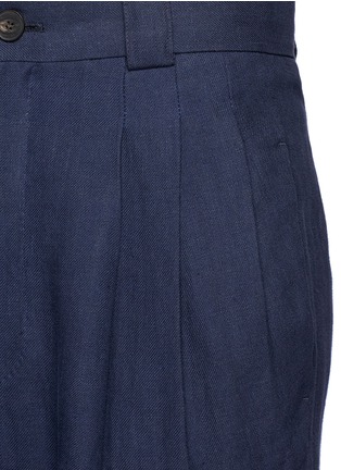 Detail View - Click To Enlarge - HAIDER ACKERMANN - Pleated high waist cropped linen pants