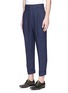 Front View - Click To Enlarge - HAIDER ACKERMANN - Pleated high waist cropped linen pants