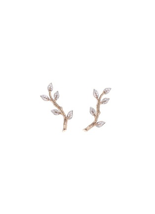 Main View - Click To Enlarge - ANYALLERIE - 'Entwined' diamond 18k rose gold climber earrings