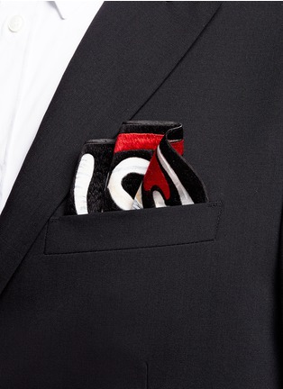 Detail View - Click To Enlarge - NOVEL - 'Diaethria Clymena' butterfly wing silk pocket square