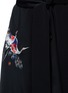 Detail View - Click To Enlarge - COMME MOI - Swan embroidered belted satin back crepe coat
