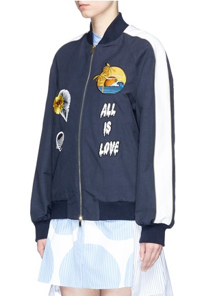 Front View - Click To Enlarge - STELLA MCCARTNEY - 'Lorinda' embroidered patch bomber jacket