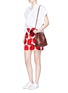 Figure View - Click To Enlarge - STELLA MCCARTNEY - 'Zandra' 'Thanks Girls' polka dot print silk shorts