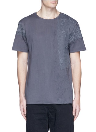 Main View - Click To Enlarge - BY WALID - Lace panel T-shirt