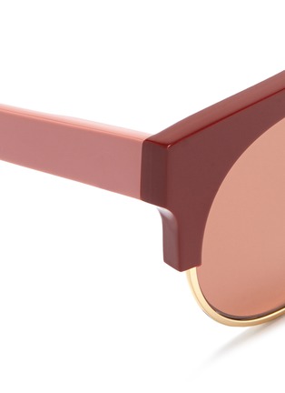Detail View - Click To Enlarge - MARNI - 'Graphic' colourblock brow bar acetate round sunglasses