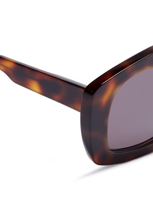 Detail View - Click To Enlarge - MARNI - 'Edge' metal rim tortoiseshell acetate pentagon sunglasses