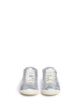 Front View - Click To Enlarge - ONITSUKA TIGER - 'Mexico 66' unisex metallic leather sneakers