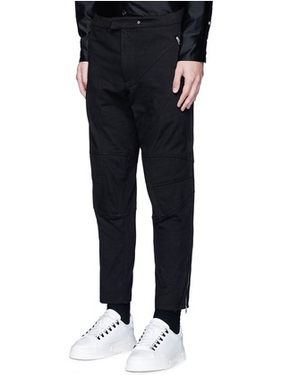 Front View - Click To Enlarge - RAG & BONE - 'Moto' zip cuff seamed knee pant