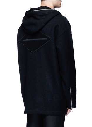 Back View - Click To Enlarge - RAG & BONE - 'Drexel' French terry patch wool hoodie