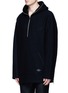 Front View - Click To Enlarge - RAG & BONE - 'Drexel' French terry patch wool hoodie