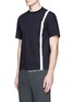 Front View - Click To Enlarge - KOLOR - Contrast stripe tech jersey T-shirt