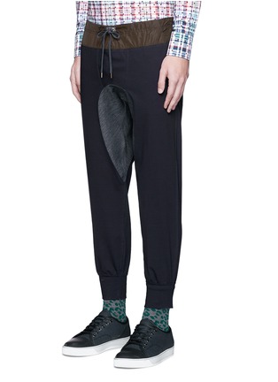 Front View - Click To Enlarge - KOLOR - Contrast gusset jogging pants