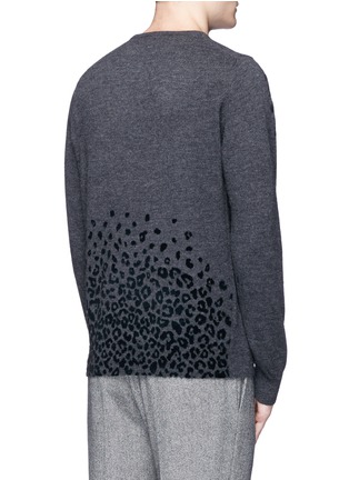 Back View - Click To Enlarge - KOLOR - Leopard velvet flock print V-neck sweater