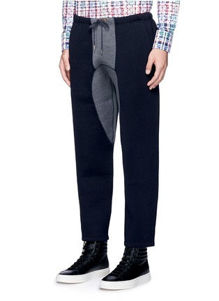 Front View - Click To Enlarge - KOLOR - Contrast gusset neoprene pants