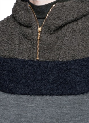 Detail View - Click To Enlarge - KOLOR - Bouclé yoke half zip hoodie