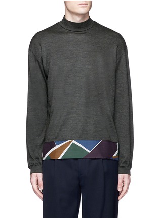 Main View - Click To Enlarge - KOLOR - Camouflage print hem wool sweater