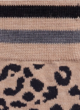 Detail View - Click To Enlarge - KOLOR - Leopard intarsia wool socks