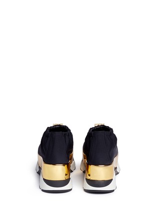 Back View - Click To Enlarge - MARNI - Tech fabric patent platform sneakers