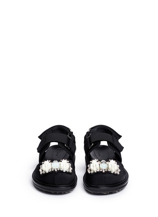 Front View - Click To Enlarge - MARNI - 'Fussbett' jewelled techno sandals