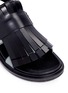 Detail View - Click To Enlarge - MARNI - 'Fussbett' colourblock kiltie fringe leather sandals
