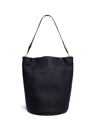 Back View - Click To Enlarge - MARNI - Large pebbled leather bucket bag