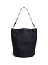 Back View - Click To Enlarge - MARNI - Large pebbled leather bucket bag