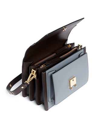 Detail View - Click To Enlarge - MARNI - 'Trunk' colourblock leather flap bag