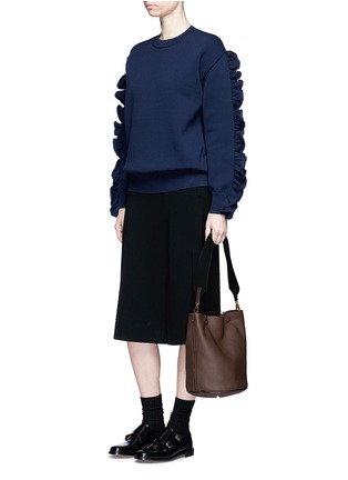 Figure View - Click To Enlarge - MARNI - Small pebbled leather bucket bag