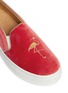 Detail View - Click To Enlarge - BING XU - 'TriBeCa' flamingo embroidery velvet skate slip-ons