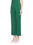 Front View - Click To Enlarge - 72722 - 'She's Come Undone' button kick flare crepe pants