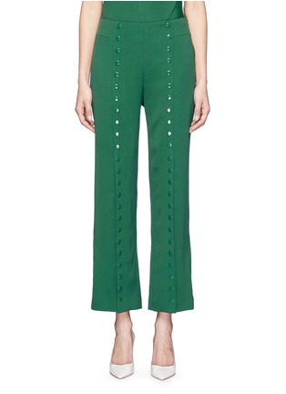 Main View - Click To Enlarge - 72722 - 'She's Come Undone' button kick flare crepe pants
