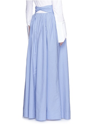Back View - Click To Enlarge - 72722 - 'Morning After' cutout waist chambray maxi skirt