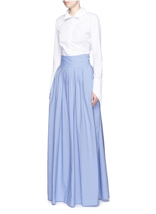 Figure View - Click To Enlarge - 72722 - 'Morning After' cutout waist chambray maxi skirt