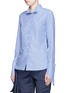 Front View - Click To Enlarge - 72722 - Asymmetric French cuff chambray shirt