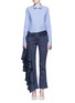 Figure View - Click To Enlarge - 72722 - Asymmetric French cuff chambray shirt