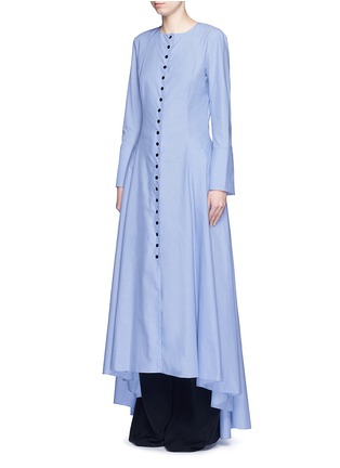 Front View - Click To Enlarge - 72722 - 'Francisican' button down chambray maxi dress