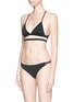 Figure View - Click To Enlarge - SO NOIRE - 'Paloma' crossover strap triangle bikini set