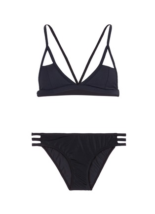 Main View - Click To Enlarge - SO NOIRE - 'St Tropez' harness cutout triangle bikini set
