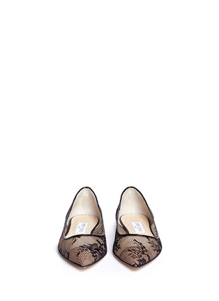 Figure View - Click To Enlarge - JIMMY CHOO - 'Alina' floral lace skimmer flats