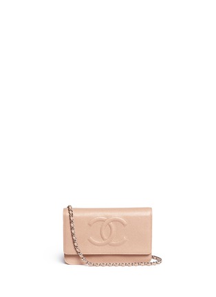 Main View - Click To Enlarge - VINTAGE CHANEL - Caviar leather wallet on chain