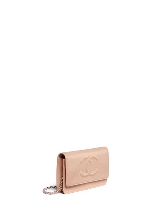 Figure View - Click To Enlarge - VINTAGE CHANEL - Caviar leather wallet on chain