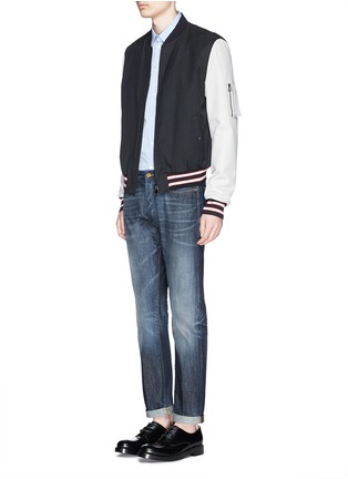 Front View - Click To Enlarge - MAURO GRIFONI - 'Pier' dark wash jeans