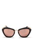 Main View - Click To Enlarge - MIU MIU - 'Noir' matte acetate cat eye sunglasses