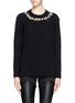Main View - Click To Enlarge - GIVENCHY - Floral embroidery wool-cashmere bouclé sweater